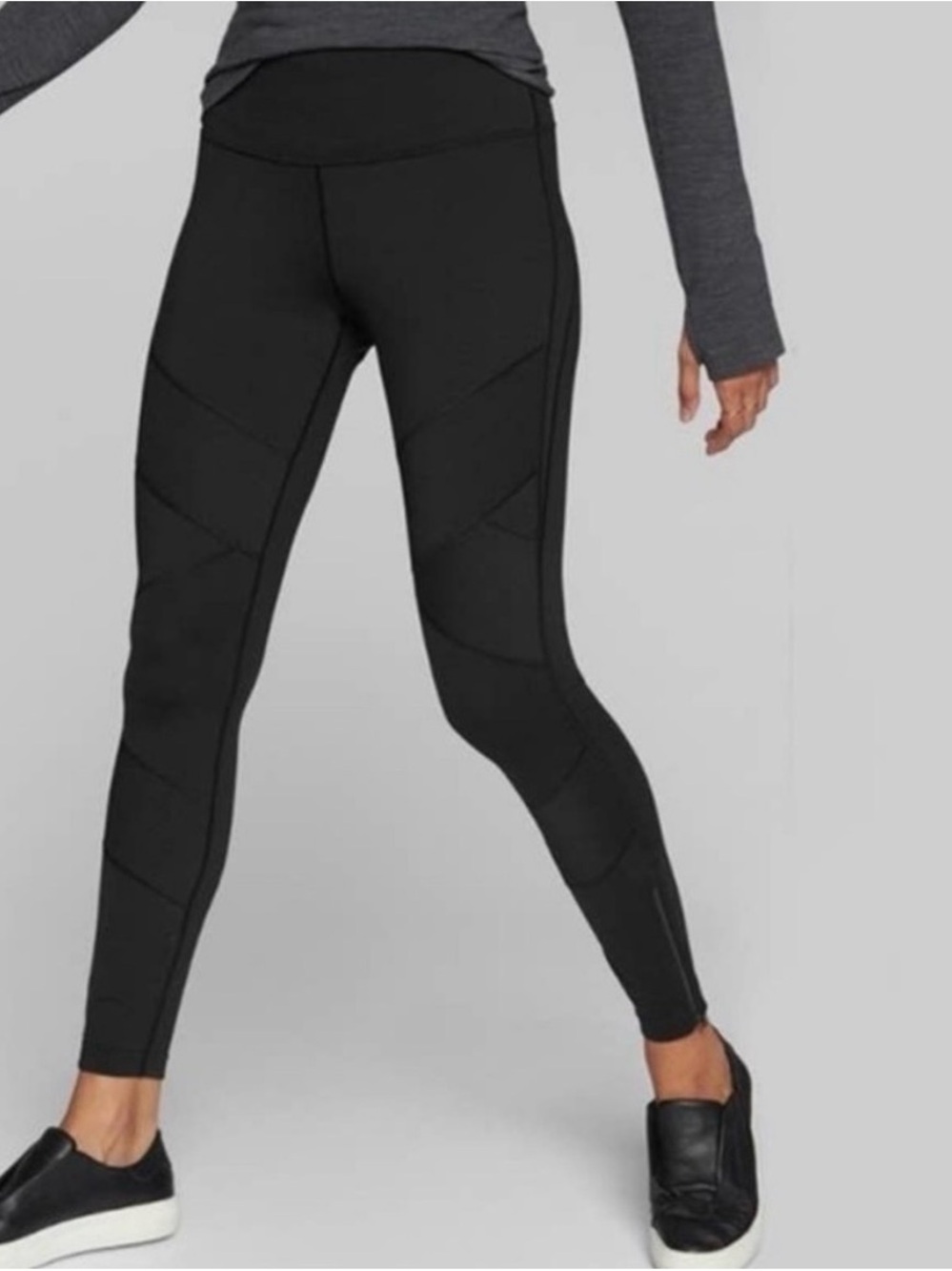 Athleta Sophia Street Moto Black Leggings